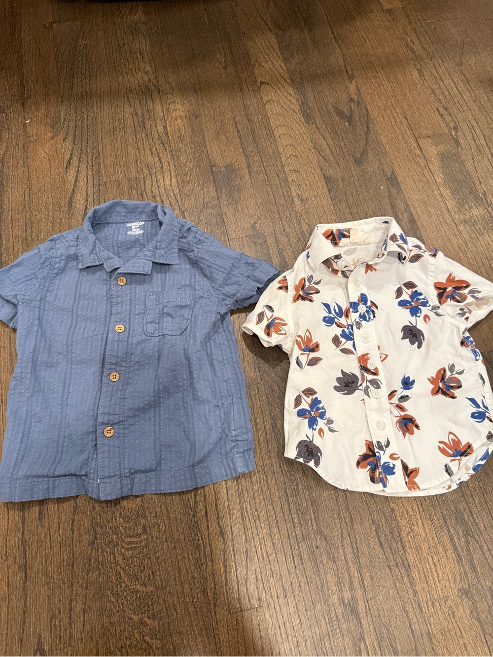 Appaman Boys' Floral & Blue Short Sleeve Button-Down Shirts